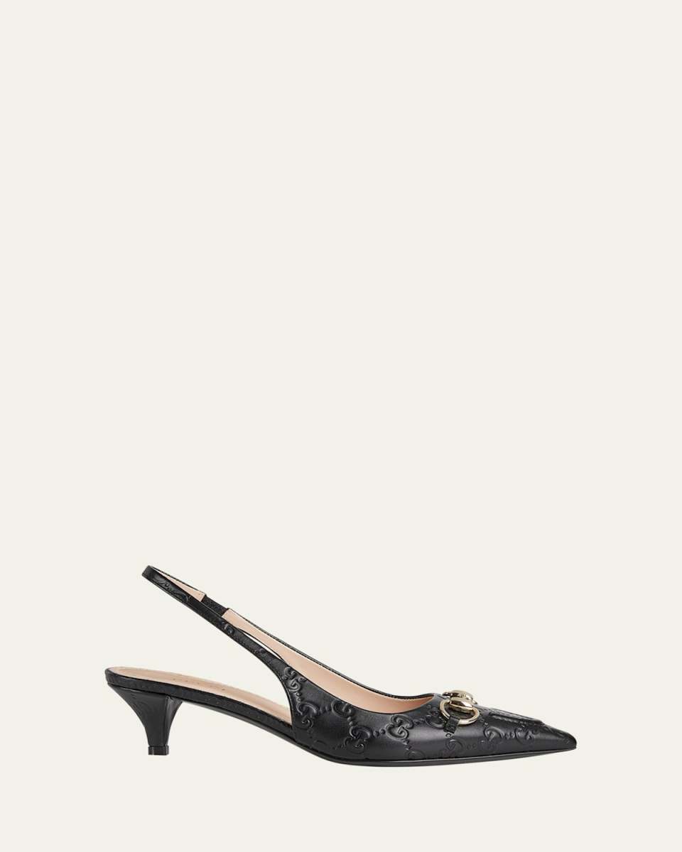 Erin GG Leather Bit Slingback Pumps